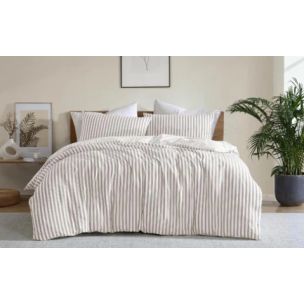 FRANKIE STRIPE NATURAL QUILT COVER SET KING