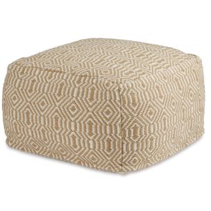 BROWN HANDWOVEN OTTOMAN