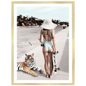 CHIC B - GLASS FRAMED PAPER PRINT ARTWORK 812X1148