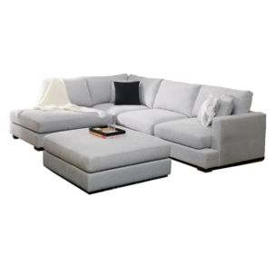 CLOVELLY LHF SOFA CHAISE PEWTER FABRIC