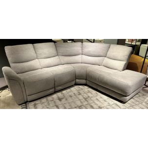 CARLSON RHF ELECTRIC CORNER CHAISE LIGHT GREY FABRIC