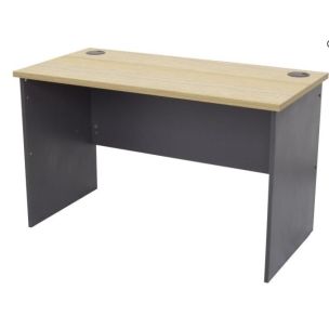 RAPID WORKER DESK - OPEN SLAB END 1500 NATURAL OAK & IRONSTONE