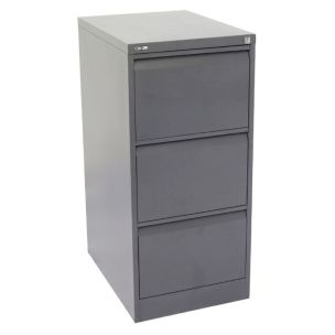 GO HEAVY DUTY 3 DRAWER FILING CABINET - GRAPHITE RIPPLE