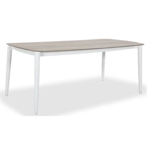 ALFIE DINING TABLE 1800X960 TIMBER LOOK TOP / BONE WHITE