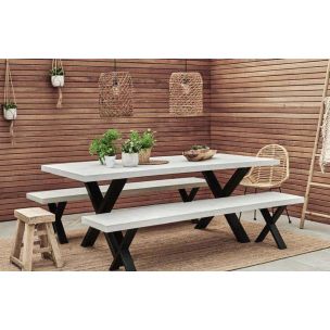 SWITCH CEMENT TABLE-INDUSTRIAL TOP/GUNMETAL X LEG 2200 X 1000