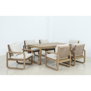 CABO 7 PIECE OUTDOOR LOW DINING SET  ACACIA TIMBER