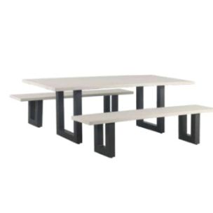 SWITCH CEMENT TABLE 2200 - INDUSTRIAL TOP - U LEG- GUNMETAL BASE