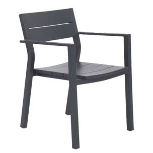 GLIDE DINING CHAIR WITH CUSHION- CHARCOAL