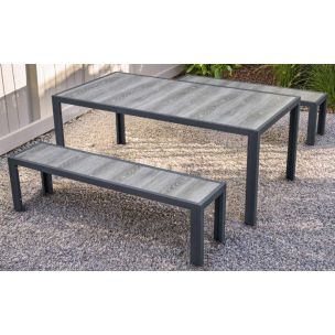 EKATERINA GUNMETAL CERAMIC DINING TABLE 1855 X 950