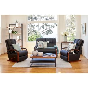 LAZBOY HARBOR TOWN (MAHOGANY ARM) LEATHER COLLECTION