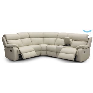 LYSSA CORNER LOUNGE - LEAD GREY LEATHER 60/23