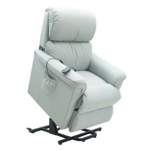 STANLEY BRONZE POWER LIFT CHAIR - INDIGO IBRODERICK FABRIC