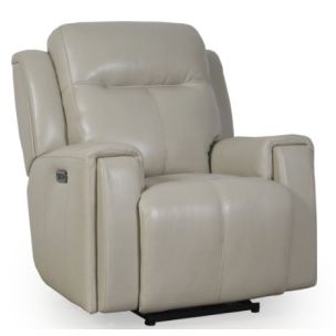 UNITED POWER RECLINER WITH HEADREST AND LUMBAR - ANDROS CLOUD LEATHER