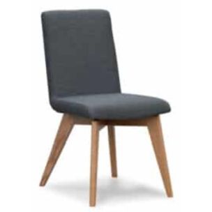 MANHATTAN DINING CHAIR - DARK GREY FABRIC/ CLEAR LACQ LEG