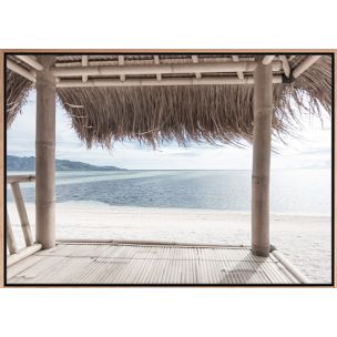 GRASS DECK ON BEACH FRAMED PRINT - 700 X 500