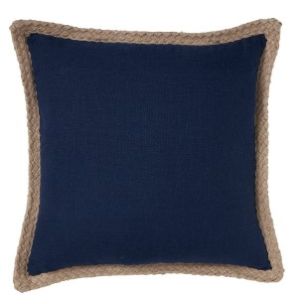 JUTE LINEN NAVY CUSHION 50X50 - FEATHER FILL