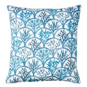 PALM BLEAU 50 X 50 CUSHION - FEATHER FILLED