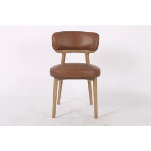 LAGUNA DINING CHAIR - OAK / TAN LEATHER