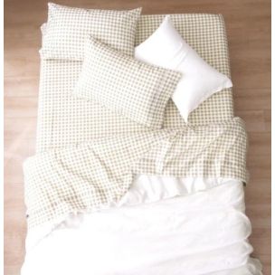 RENEE TAYLOR BRAN GINGHAM PATTERNED SHEET SET - KING