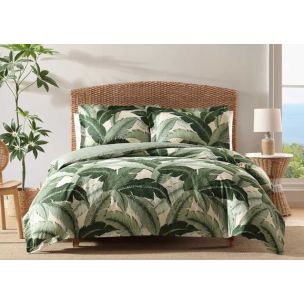 TOMMY BAHAMA VINTAGE PALM JUNGLE GREEN KING QUILT COVER SET