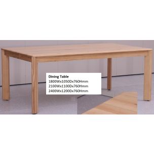 YARRA DINING TABLE 2400 X 1200 - NZ ASH TIMBER