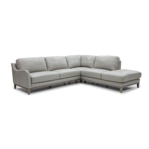 MODICA RHF SOFA CHAISE - LEAD GREY 60/23 LEATHER